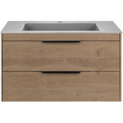 Тумба с раковиной Vincea Chiara 2D VMC-2C2800NO/VCB-13800G 80 натуральный дуб