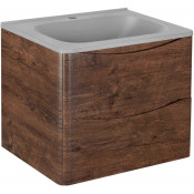 Тумба с раковиной Vincea Paola VMC-2P600RW/VCB-2VP600G 60 темный дуб