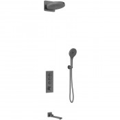 Душевая система Vincea Inspire VSFW-433TI1GM с термостатом вороненая сталь