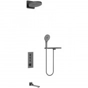 Душевая система Vincea Inspire VSFW-433TI1RGM с термостатом вороненая сталь