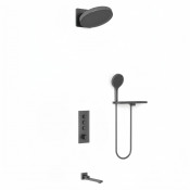 Душевая система Vincea Inspire VSFW-433TI3RGM с термостатом вороненая сталь