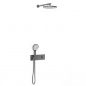 Душевая система Vincea VSFW-422T2GM с термостатом вороненая сталь