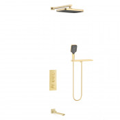 Душевая система Vincea VSFW-431T1RBG с термостатом брашированное золото