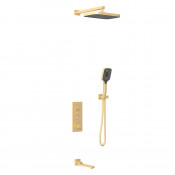 Душевая система Vincea VSFW-433T1BG с термостатом брашированное золото