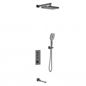 Душевая система Vincea VSFW-433T1GM с термостатом вороненая сталь