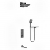 Душевая система Vincea VSFW-433TI4RGM с термостатом вороненая сталь