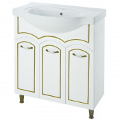 Тумба под раковину Bellezza Амелия 80 белая платина/золото