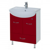 Тумба под раковину Bellezza Уют 50 с нижним ящиком бордо