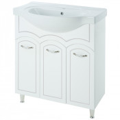 Тумба под раковину Bellezza Амелия 80 белая патина/серебро