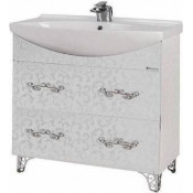 Тумба под раковину Bellezza Маргарита 75 с 2 ящиками белый (пленка ПВХ)