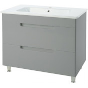 Тумба под раковину Bellezza Сириус 80 с 2 ящиками серебро (пленка ПВХ)