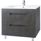 Тумба под раковину Bellezza Сириус 80 с 2 ящиками серый (пленка ПВХ)