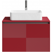 Тумба под раковину Vod-ok Соло 80 пурпурно-красный