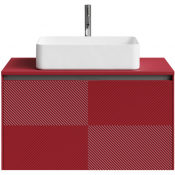 Тумба с раковиной Vod-ok Соло 90 пурпурно-красный
