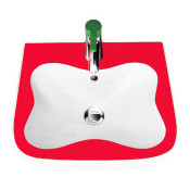 Раковина подвесная Laufen Florakids 8.1503.1.062.104.1 белый/красный