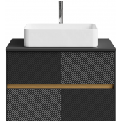 Тумба с раковиной Vod-ok Аурум 80 черный янтарь RAL 9005