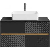 Тумба с раковиной Vod-ok Аурум 100 черный янтарь RAL 9005