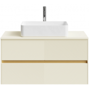 Тумба с раковиной Vod-ok Аурум 100 светлая слоновая кость