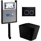 Приставной унитаз с бачком Weltwasser Amberg 404 / Gelbach 002 MT-BL / Amberg RD-BL 10000011786 черный матовый