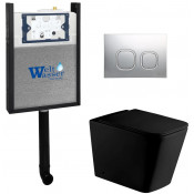 Приставной унитаз с бачком Weltwasser Amberg 404 / Gelbach 002 MT-BL / Amberg RD-CR 10000011785 черный матовый