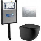 Приставной унитаз с бачком Weltwasser Amberg 404 / Merzbach 002 MT-BL / Amberg RD-CR 10000011795 черный матовый