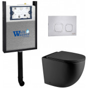 Приставной унитаз с бачком Weltwasser Amberg 404 / Merzbach 002 MT-BL / Amberg RD-MT CR 10000011794 черный матовый