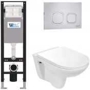 Подвесной унитаз с инсталляцией Weltwasser Amberg 350 / Baarbach 004 GL-WT / Amberg RD-MT CR 10000012286 белый глянец