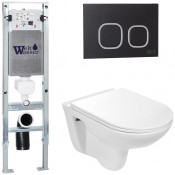 Подвесной унитаз с инсталляцией Weltwasser Amberg 350 ST / Baarbach 004 GL-WT / Amberg RD-BL 10000006500 белый глянец