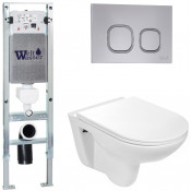 Подвесной унитаз с инсталляцией Weltwasser Amberg 350 ST / Baarbach 004 GL-WT / Amberg RD-CR 10000006501 белый глянец