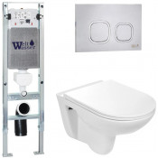 Подвесной унитаз с инсталляцией Weltwasser Amberg 350 ST / Baarbach 004 GL-WT / Amberg RD-MT CR 10000006502 белый глянец