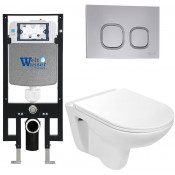 Подвесной унитаз с инсталляцией Weltwasser Amberg 497 / Baarbach 004 GL-WT / Amberg RD-CR 10000006592 белый глянец