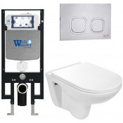 Подвесной унитаз с инсталляцией Weltwasser Amberg 497 / Baarbach 004 GL-WT / Amberg RD-MT CR 10000006593 белый глянец