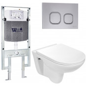 Подвесной унитаз с инсталляцией Weltwasser Amberg 497 ST / Baarbach 004 GL-WT / Amberg RD-CR 10000006680 белый глянец