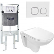 Подвесной унитаз с инсталляцией Weltwasser Amberg 497 ST / Baarbach 004 GL-WT / Amberg RD-WT 10000006682 белый глянец