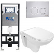 Подвесной унитаз с инсталляцией Weltwasser Amberg 506 / Baarbach 004 GL-WT / Amberg RD-MT CR 10000006769 белый глянец