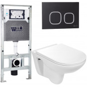 Подвесной унитаз с инсталляцией Weltwasser Amberg 506 ST / Baarbach 004 GL-WT / Amberg RD-BL 10000006855 белый глянец