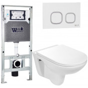 Подвесной унитаз с инсталляцией Weltwasser Amberg 506 ST / Baarbach 004 GL-WT / Amberg RD-WT 10000006858 белый глянец