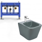 Подвесное биде с инсталляцией Weltwasser Bamberg 480 BD / Gelbach 005 MT-GR 10000012979 серый матовый