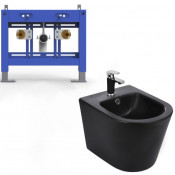 Подвесное биде с инсталляцией Weltwasser Bamberg 480 BD / Salzbach 005 MT-BL 10000012999 черный матовый