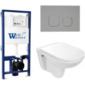 Подвесной унитаз с инсталляцией Bamberg 525 / Baarbach 004 GL-WT / Bamberg CR 10000010349 белый глянец