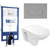 Подвесной унитаз с инсталляцией Bamberg 545 / Baarbach 004 GL-WT / Bamberg CR 10000010353 белый глянец