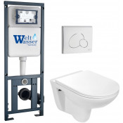 Подвесной унитаз с инсталляцией WeltWasser Marberg 410 / Baarbach 004 GL-WT / MAR 410 RD GL-WT 10000010355 белый глянец