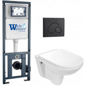 Подвесной унитаз с инсталляцией WeltWasser Marberg 410 / Baarbach 004 GL-WT / MAR 410 RD MT-BL 10000010356 белый глянец