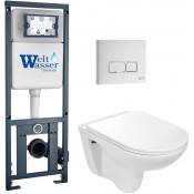 Подвесной унитаз с инсталляцией WeltWasser Marberg 410 / Baarbach 004 GL-WT / MAR 410 SE GL-WT 10000010332 белый глянец