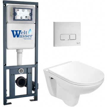 Подвесной унитаз с инсталляцией WeltWasser Marberg 410 / Baarbach 004 GL-WT / MAR 410 SE GL-WT 10000010332 белый глянец