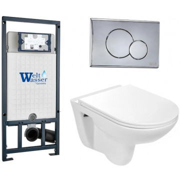 Подвесной унитаз с инсталляцией WeltWasser Marberg 507 / Baarbach 004 GL-WT / MAR 507 RD 10000006952 белый глянец