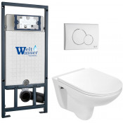 Подвесной унитаз с инсталляцией WeltWasser Marberg 507 / Baarbach 004 GL-WT / MAR 507 RD GL-WT 10000010358 белый глянец