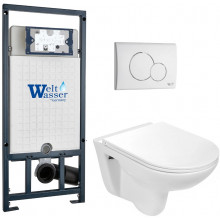 Подвесной унитаз с инсталляцией WeltWasser Marberg 507 / Baarbach 004 GL-WT / MAR 507 RD GL-WT 10000010358 белый глянец