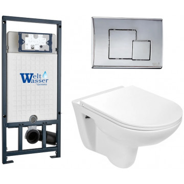 Подвесной унитаз с инсталляцией WeltWasser Marberg 507 / Baarbach 004 GL-WT / MAR 507 SE 10000006951 белый глянец