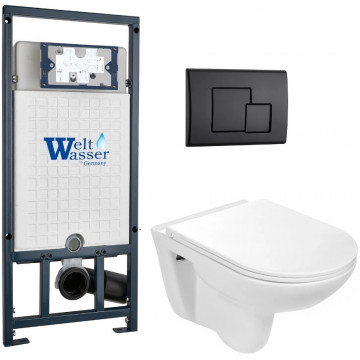 Подвесной унитаз с инсталляцией WeltWasser Marberg 507 / Baarbach 004 GL-WT / MAR 507 SE MT-BL 10000010361 белый глянец